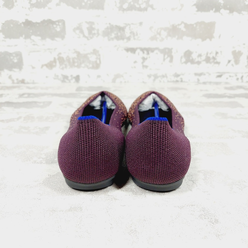 NEW Rothy's Burgundy Eggplant Metallic Ombre Slip-On Shoes Knit Loafers O640 - Picture 2 of 8